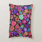 明るいボホの花のパターン アクセントクッション (裏面(縦))