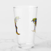 明るいポップアートの抽象芸術の魚のカラフルのスケール タンブラーグラス (左)