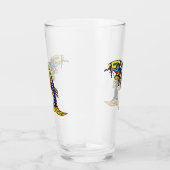 明るいポップアートの抽象芸術の魚のカラフルのスケール タンブラーグラス (右)