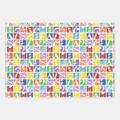 明るいポップ・アートのアートカラー音楽シンボル ラッピングペーパーシート (正面2)