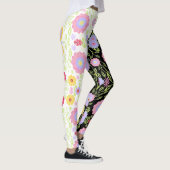明るいポップ・アートのフローラア絵画ートの2色パターン レギンス (右)