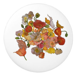 明るいポピーのセラミックノブ セラミックノブ