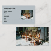 明るいポーチの3つの木のロッキングチェア 名刺 (正面/裏面)