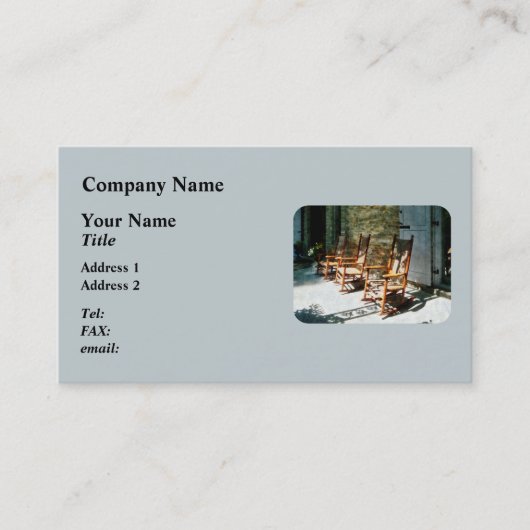 明るいポーチの3つの木のロッキングチェア 名刺 (正面)