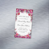 明るいマゼンタのフローラ予算セーブザデートマグネット マグネット名刺 (インサイチュ)