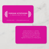 明るいマゼンモダンタピンクのフィットネストレーナーコーチ 名刺 (正面/裏面)