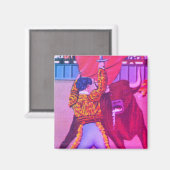 明るいマタドールが群衆をブルで楽しむ マグネット (正面/裏面)