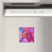 明るいマタドールが群衆をブルで楽しむ マグネット (インサイチュ (食洗機))