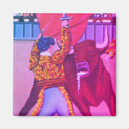 明るいマタドールが群衆をブルで楽しむ マグネット