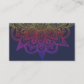 明るいマンダラ付きブルービジネスカード 名刺 (裏面)