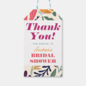 明るいミッカラフルスマッチフローラブライダルシャワー ギフトタグ (正面)