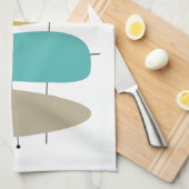 明るいミッドセンチュリーギターピックオンライン キッチンタオル (四つ折り)