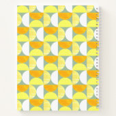 明るいミッドセンチュリーモダン抽象芸術半円 ノートブック (裏面)