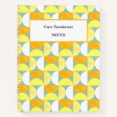 明るいミッドセンチュリーモダン抽象芸術半円 ノートブック (正面)