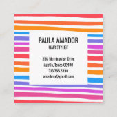 明るいミニマカラフルリストのストライプ手作り 割引カード (裏面)