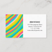 明るいミニマル曲線ストライプ手作り 名刺 (裏面)