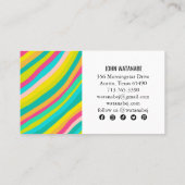明るいミニマル曲線ストライプSNSアイコン 名刺 (裏面)
