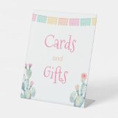 明るいメキシコのフィエスタカードとギフトベビーシャワー 台座サイン (正面)