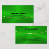 明るいメタリックの緑の金ゴールドアクセント 名刺 (正面/裏面)