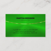 明るいメタリックの緑の金ゴールドアクセント 名刺 (裏面)