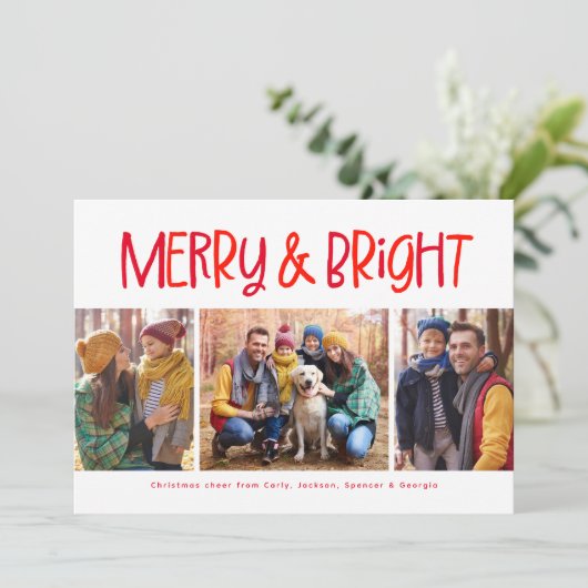 明るいメリーかわいいおもしろい赤いクリスマス3の写真 シーズンカード (スタンド正面)
