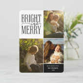 明るいメリーとモダンミニマルクリスマスの写真 シーズンカード (スタンド正面)
