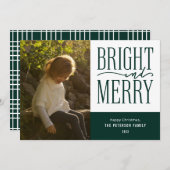 明るいメリーとモダンミニマルクリスマスの写真 シーズンカード (正面/裏面)