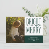 明るいメリーとモダンミニマルクリスマスの写真 シーズンカード (スタンド正面)