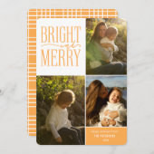 明るいメリーとモダンミニマルクリスマスの写真 シーズンカード (正面/裏面)