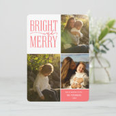明るいメリーとモダンミニマルクリスマスの写真 シーズンカード (スタンド正面)