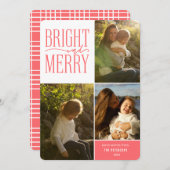 明るいメリーとモダンミニマルクリスマスの写真 シーズンカード (正面/裏面)