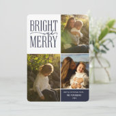明るいメリーとモダンミニマルクリスマスの写真 シーズンカード (スタンド正面)