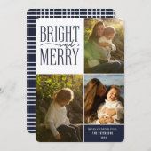 明るいメリーとモダンミニマルクリスマスの写真 シーズンカード (正面/裏面)