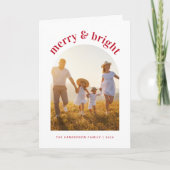 明るいメリーアーチフォトクリスマス シーズンカード (正面)