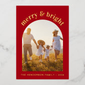 明るいメリーアーチフォトクリスマス 箔シーズンカード (正面)