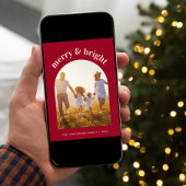 明るいメリーアーチフォトレッドクリスマス シーズンカード