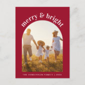 明るいメリーアーチフォトレッドクリスマス シーズンポストカード (正面)