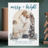 明るいメリーアーチ写真植物性クリスマス シーズンカード