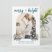 明るいメリーアーチ写真植物性クリスマス シーズンカード (スタンド正面)