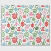 明るいメリーオーナメントクリスマスの贈り物ラッピング ラッピングペーパー (フラット)