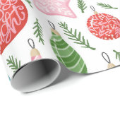 明るいメリーオーナメントクリスマスの贈り物ラッピング ラッピングペーパー (ロールコーナー)