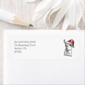 明るいメリーカスタマイズ可能なラマおもしろいクリスマス ラベル (インサイチュ)