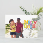 明るいメリーカップルのモダン写真 シーズンカード (スタンド正面)