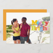 明るいメリーカップルのモダン写真 シーズンカード (正面/裏面)