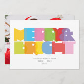 明るいメリーカップルの写真クリスマモダンス シーズンカード (正面/裏面)