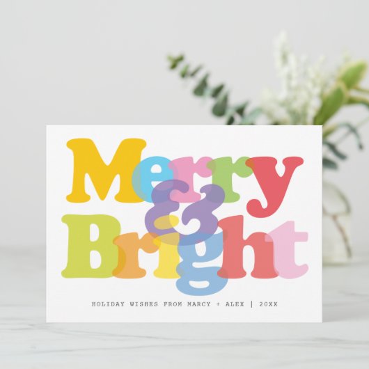 明るいメリーカップルの写真クリスマモダンス シーズンカード (スタンド正面)