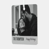 明るいメリーカップルエレガントの写真のスタイリッシュ文字 メタルオーナメント (正面左)