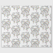 明るいメリーキュートなリボンのクリスマスライト ラッピングペーパー (フラット)