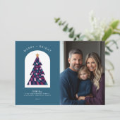 明るいメリークはっきりしたリスマスのツリー写真 シーズンカード (スタンド正面)