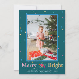 明るいメリークカラフルリスマス写真 シーズンカード